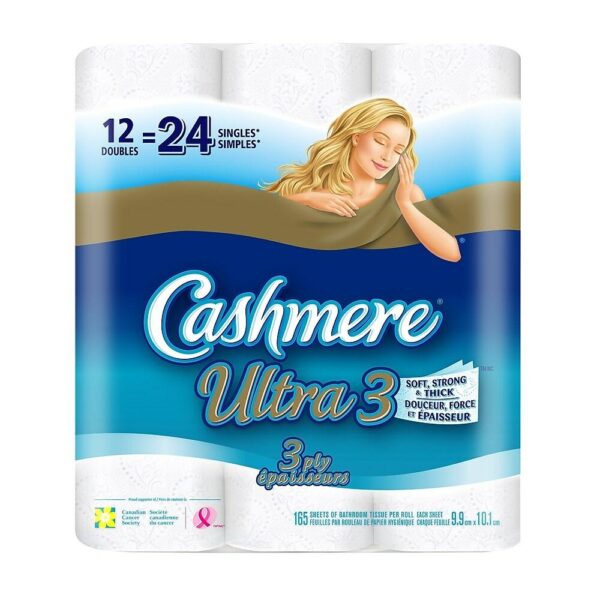 Cashmere Ultra Double Roll Bathroom Tissues, 12 Pack