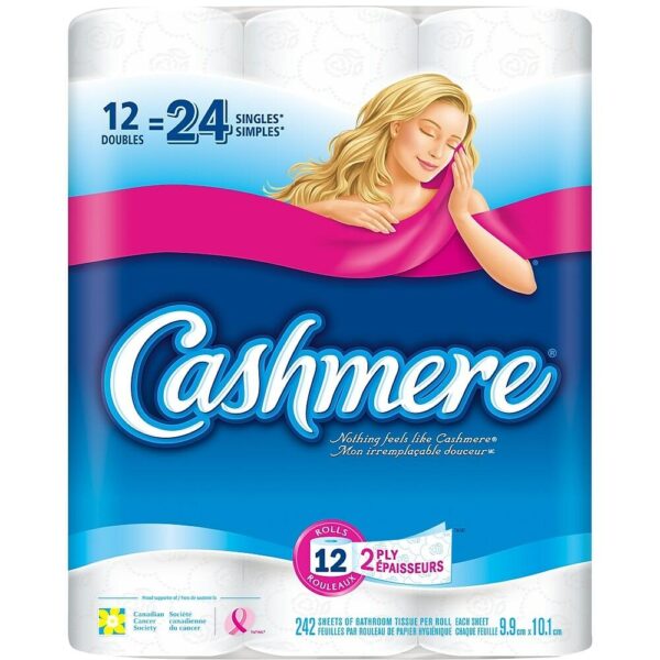 Cashmere Quilted Bathroom Tissue, Double Roll, 12 Pack